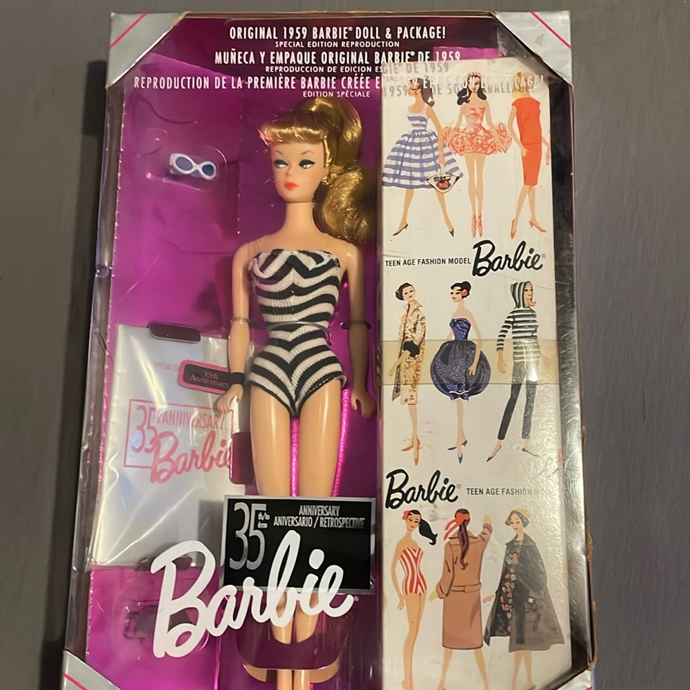 Original 1959 Barbie doll and package 35th anniversary
